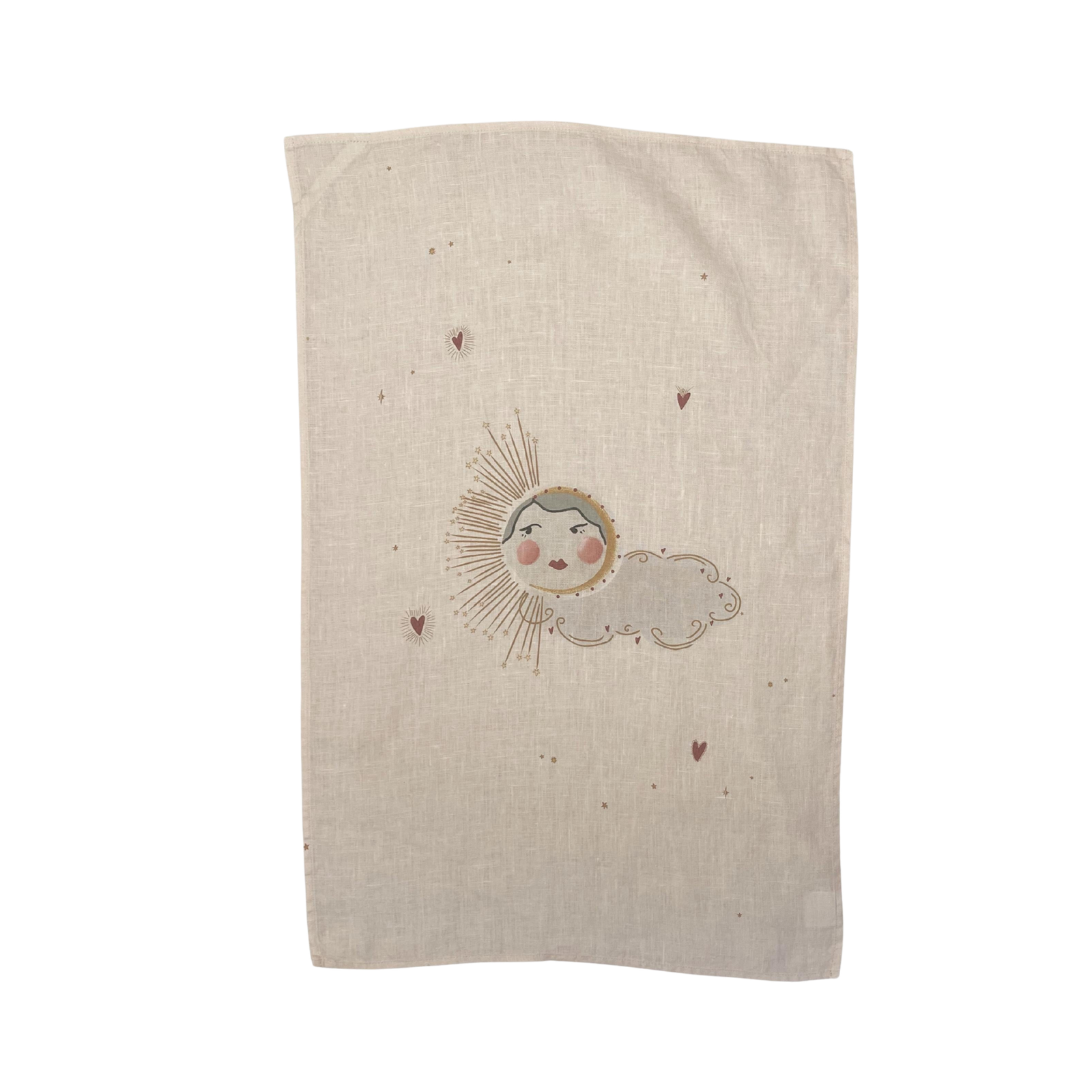 Linen Tea Towel "Love Sun"