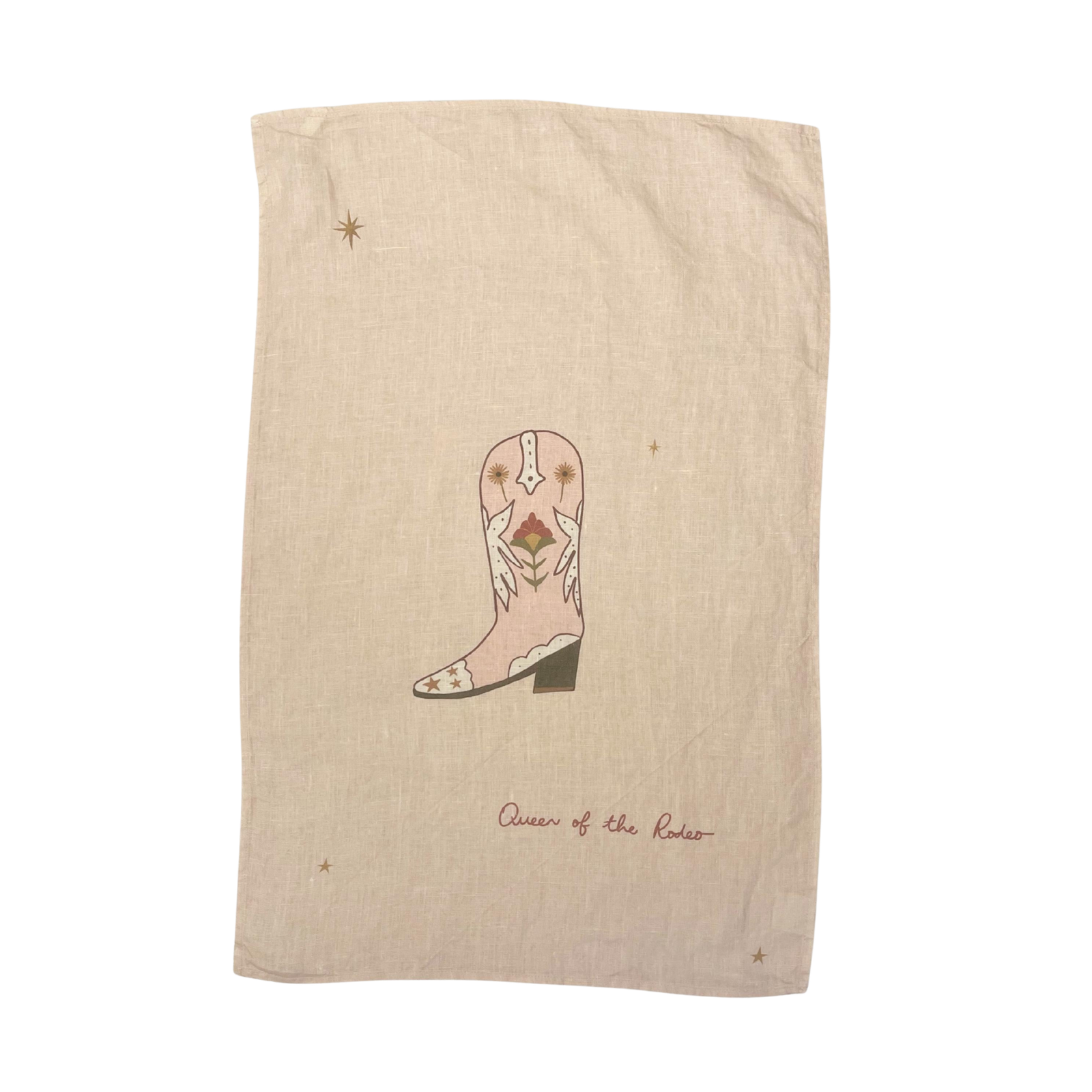 Linen Tea Towel "Boots are made for walking"