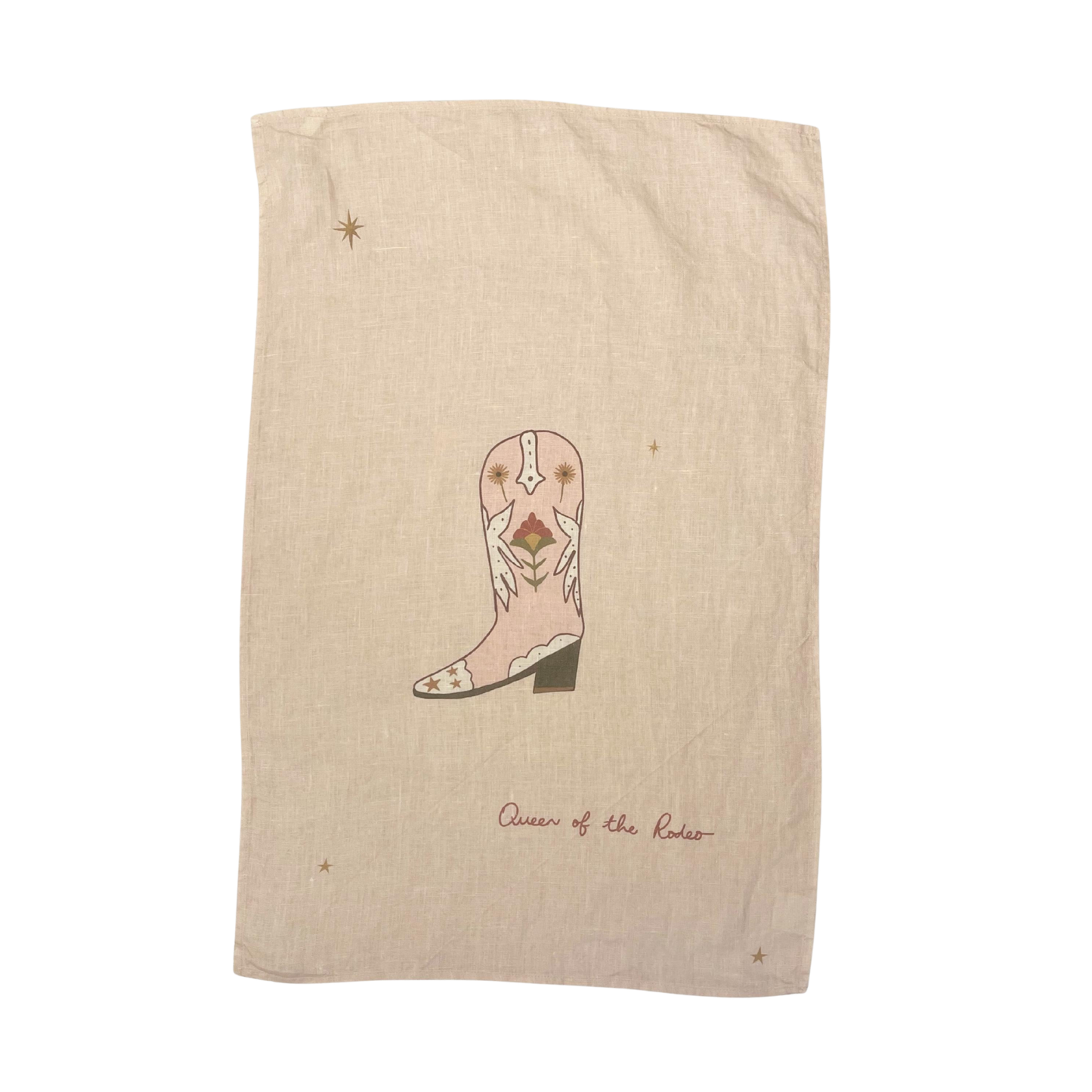Linen Tea Towel "Boots are made for walking"