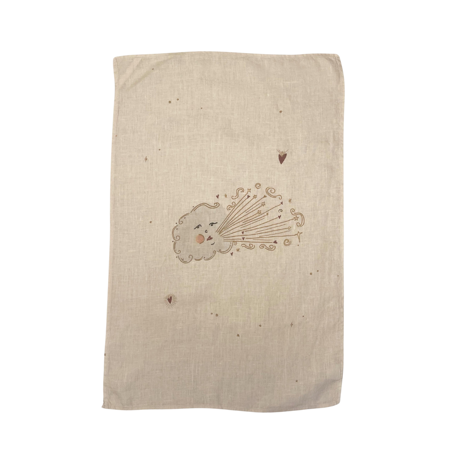 Linen Tea Towel "Love cloud"