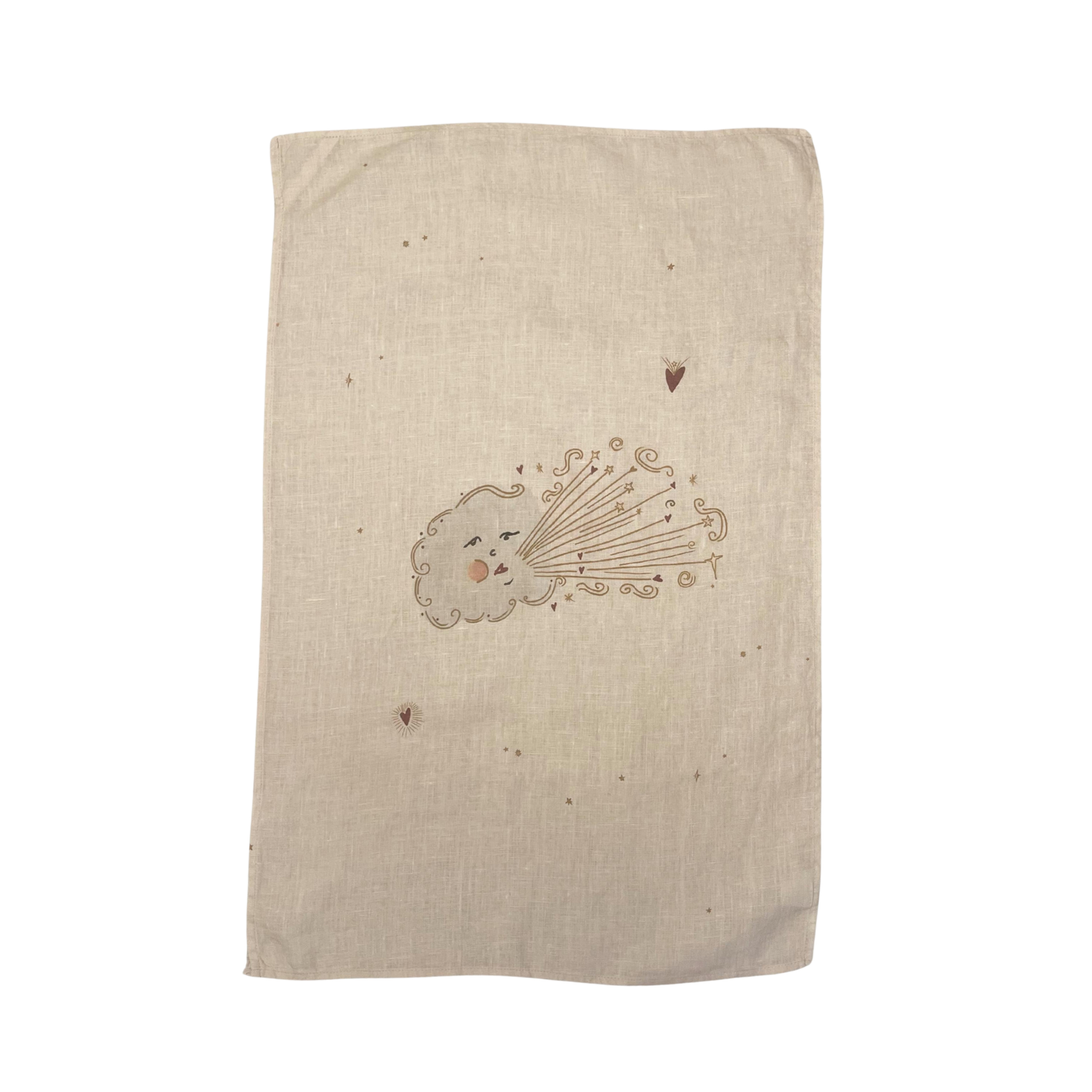 Linen Tea Towel "Love cloud"