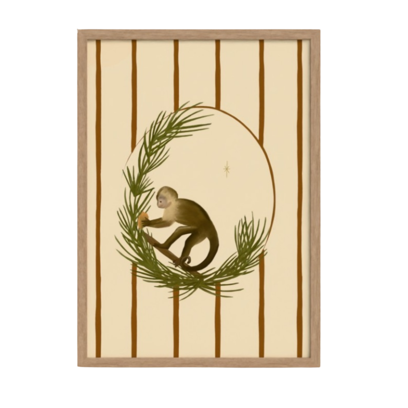 Capuchin Eating a Mango Art Print