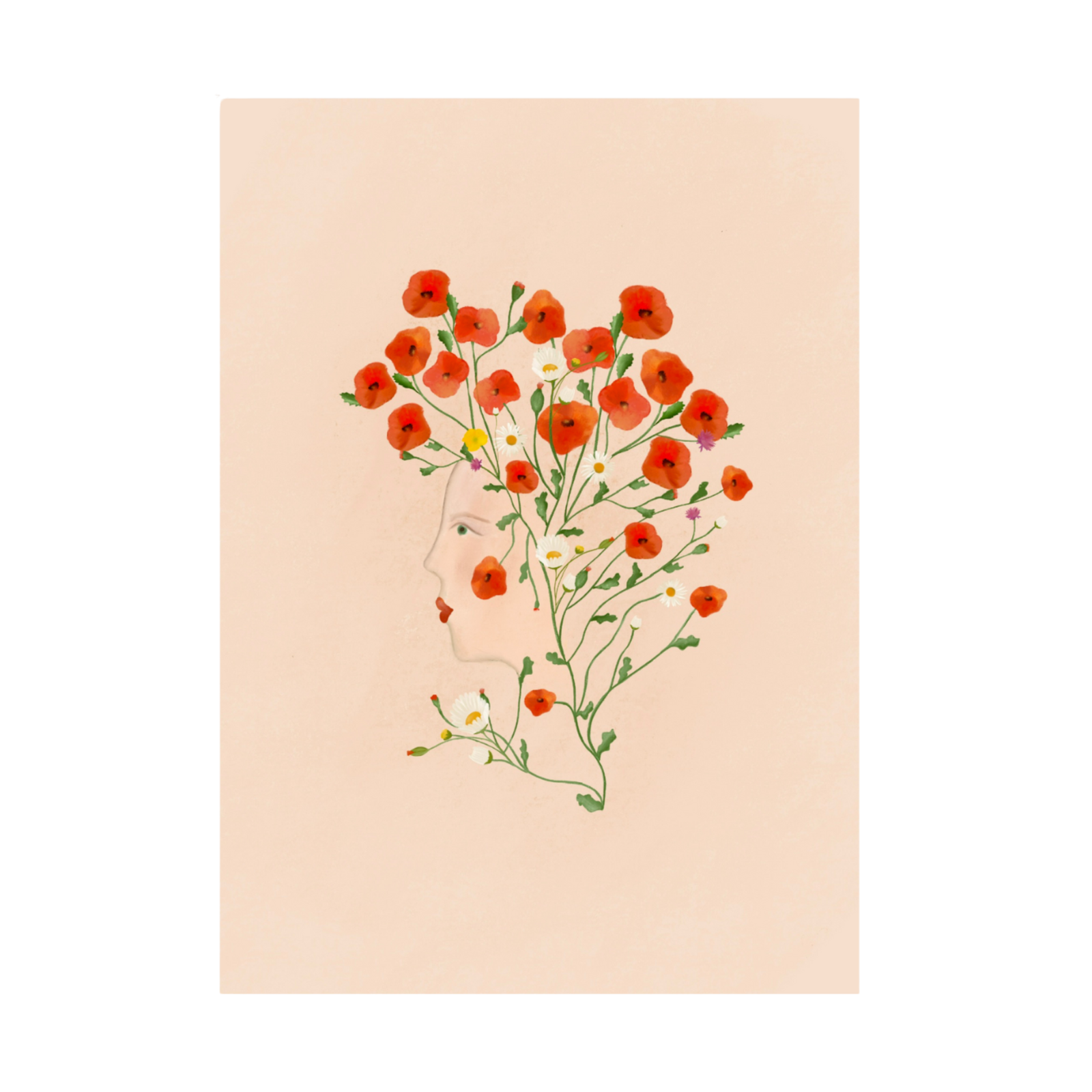 From the Poppies she Bloomed Art Print