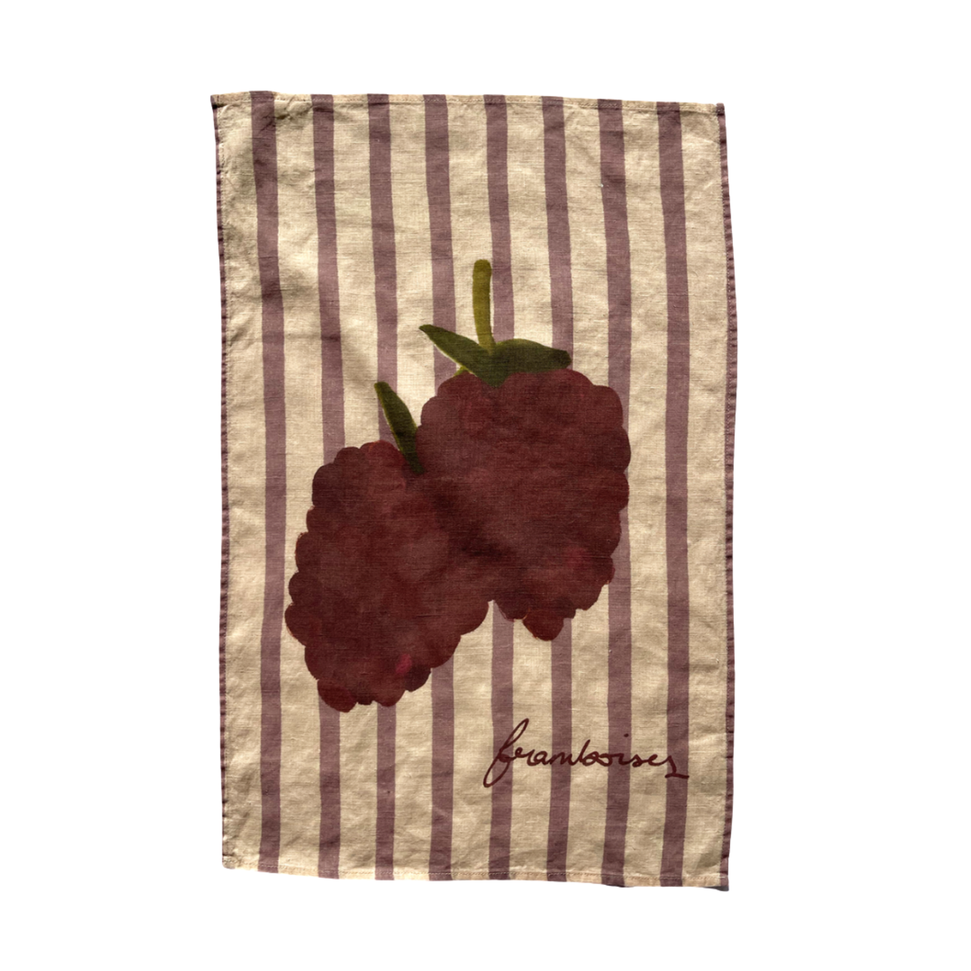 Linen Tea Towel "Framboises"