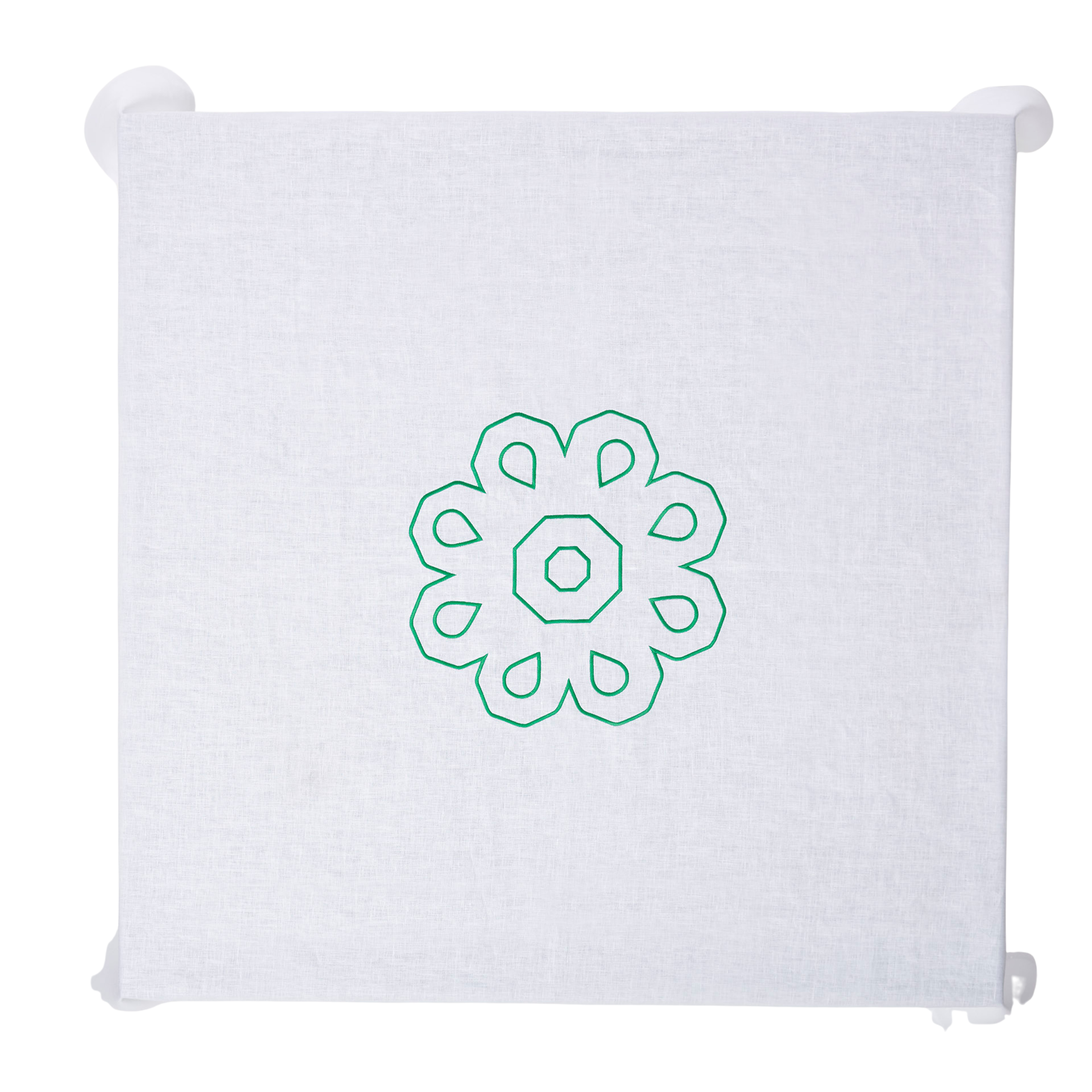 Green Castello Svevo Tablecloth  - White Linen