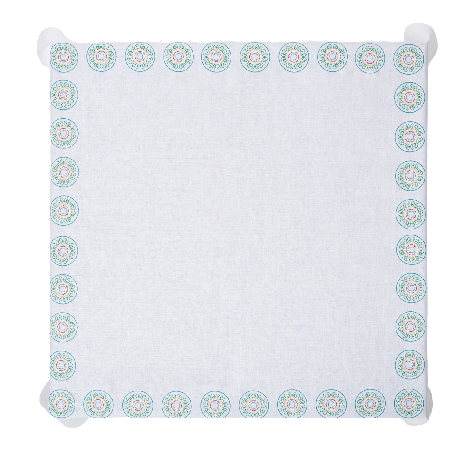Multicolor Luminaria Tablecloth  - White Linen