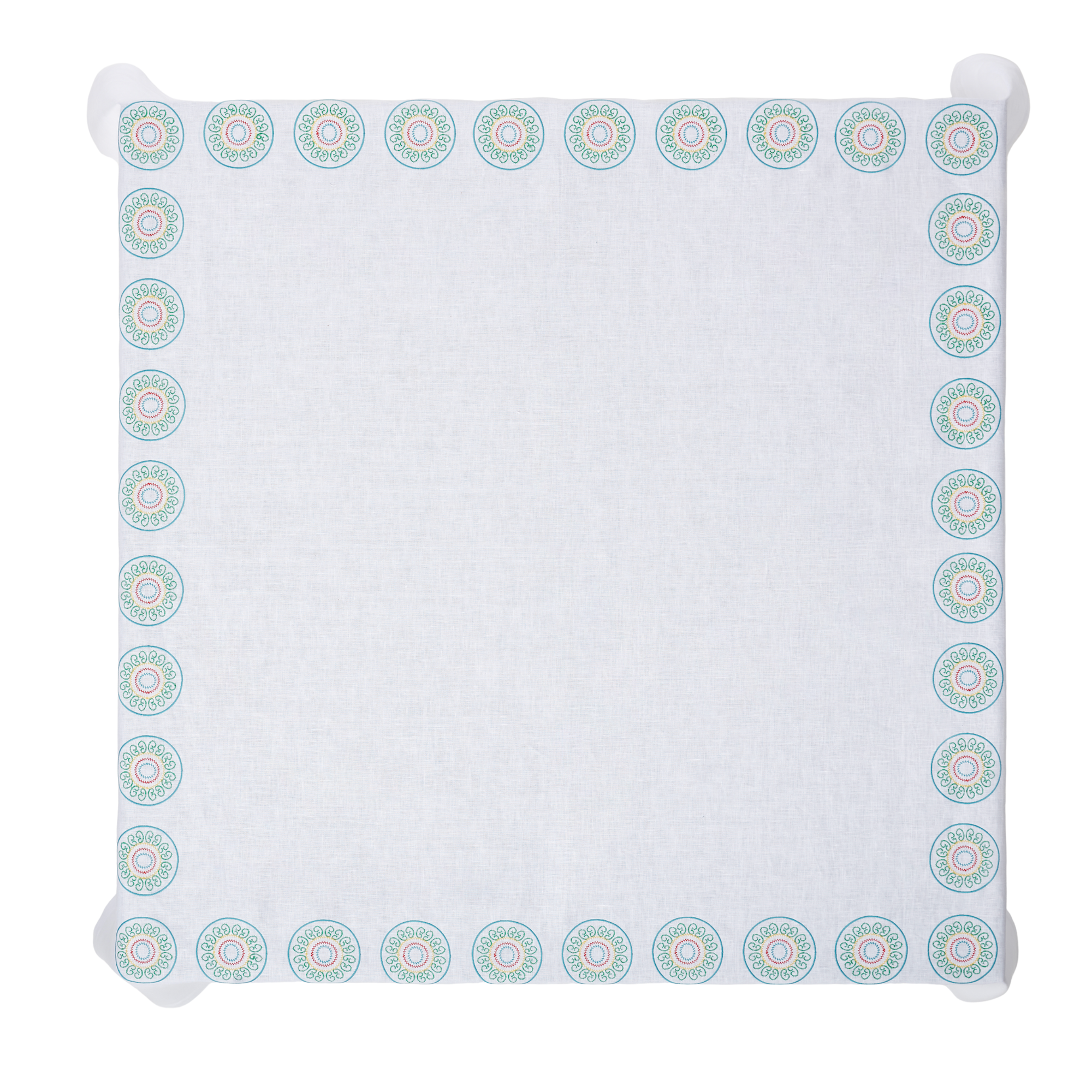 Multicolor Luminaria Tablecloth  - White Linen