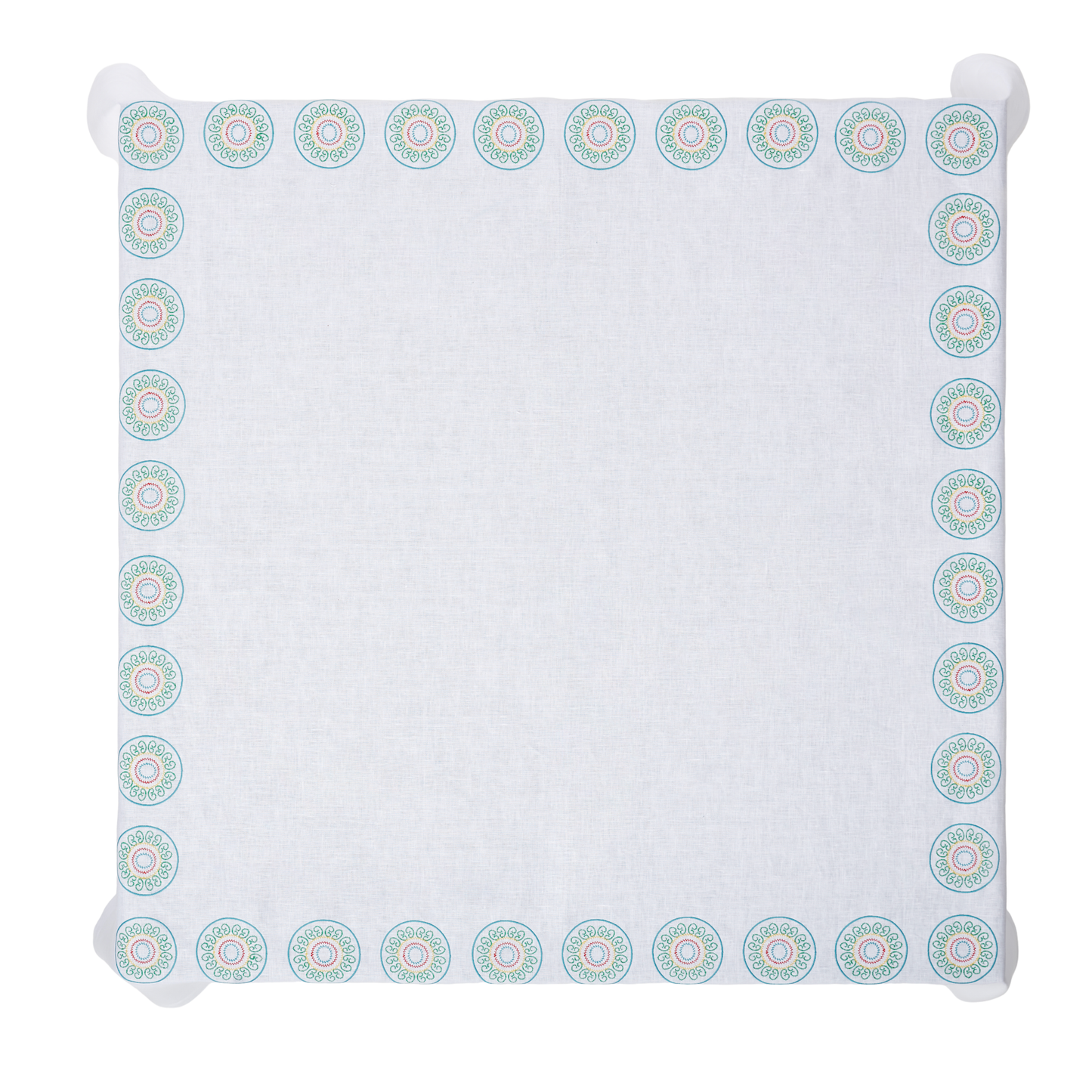 Multicolor Luminaria Tablecloth  - White Linen