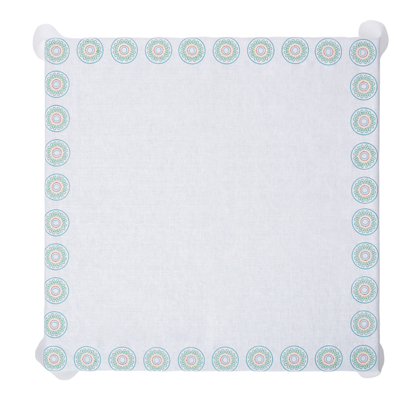 Multicolor Luminaria Tablecloth  - White Linen