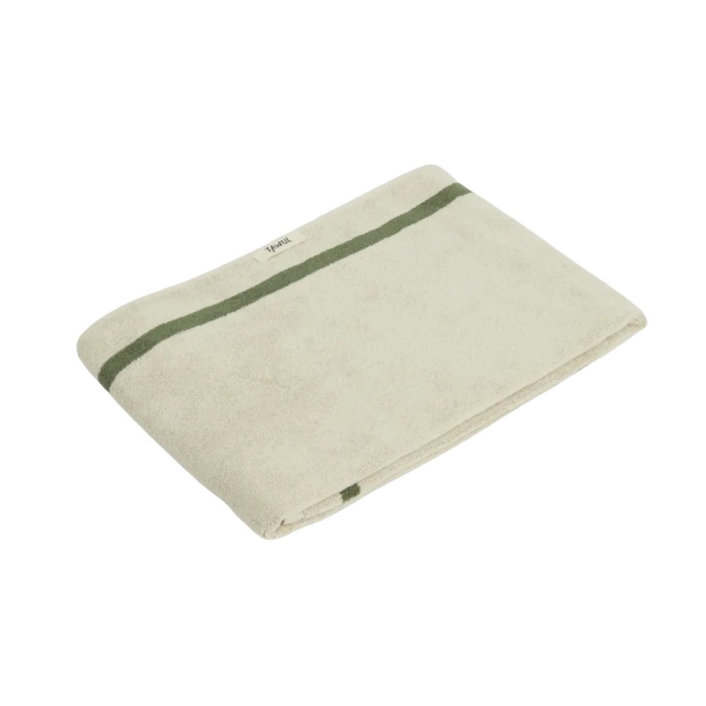 The Classic Ecru and Green Towel