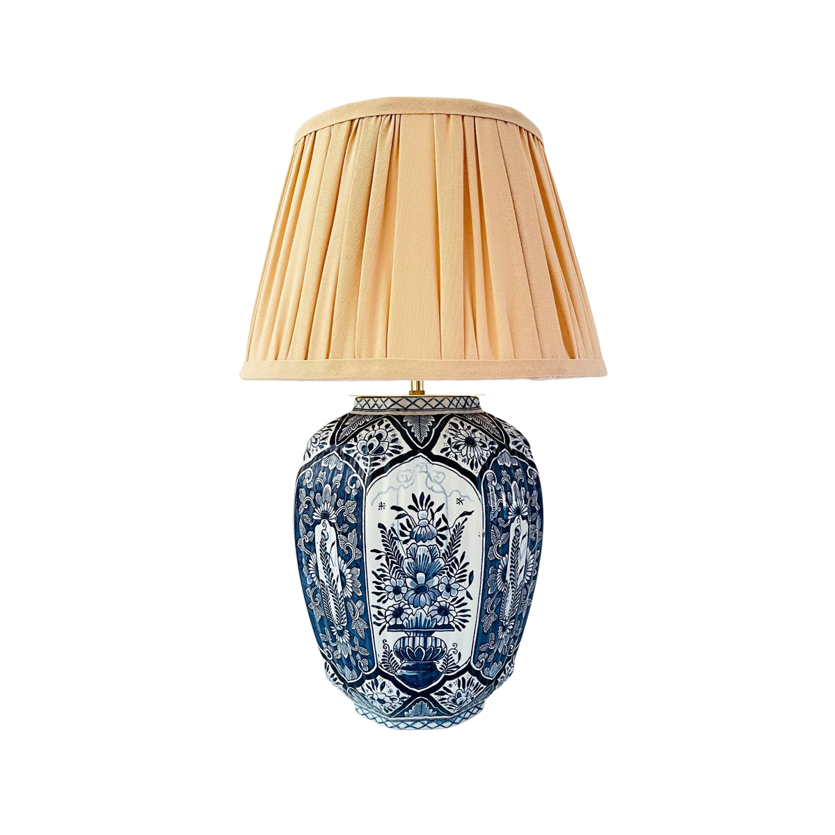 Large Antique Royal Delft Lamp