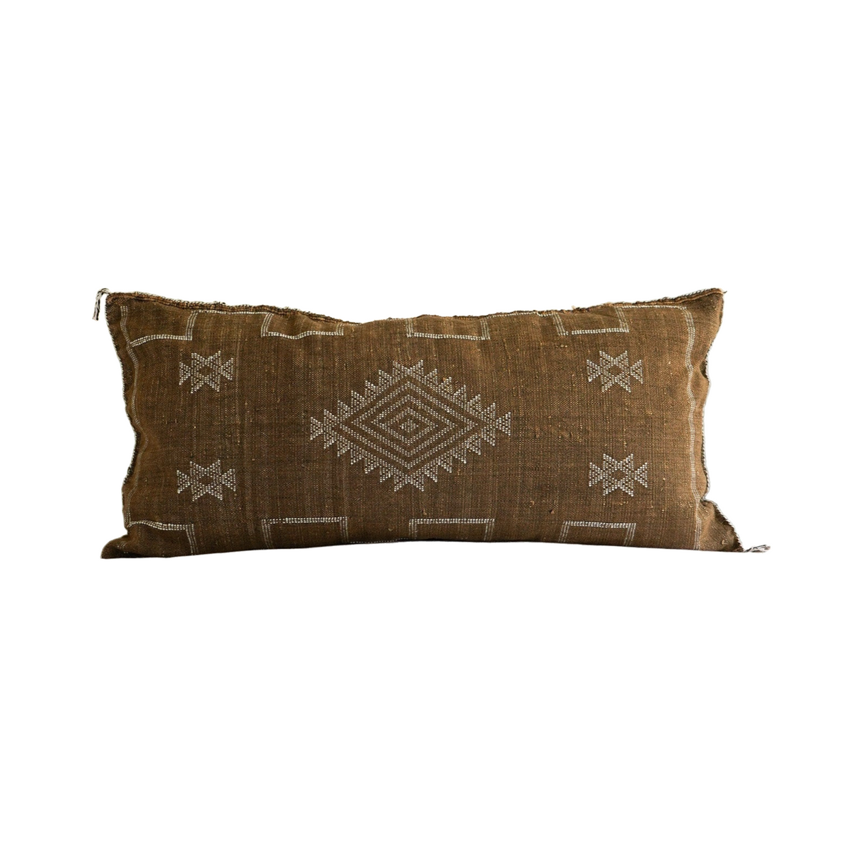 Luxury Cactus Silk Bolster Cushion - Chocolate Brown