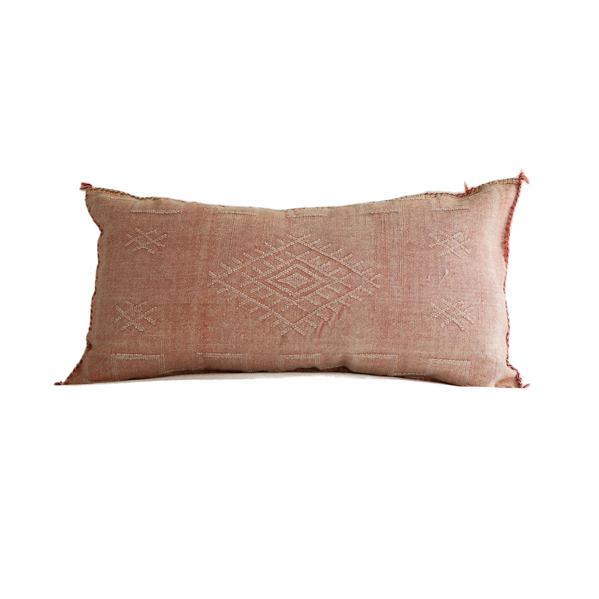 Luxury Cactus Silk Bolster Cushion - Peach