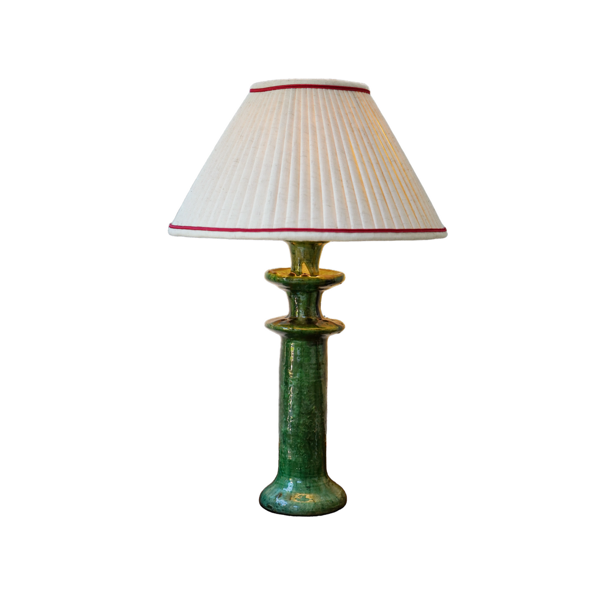 Authentic Tamegroute Lamp with Luxury Linen Lampshade