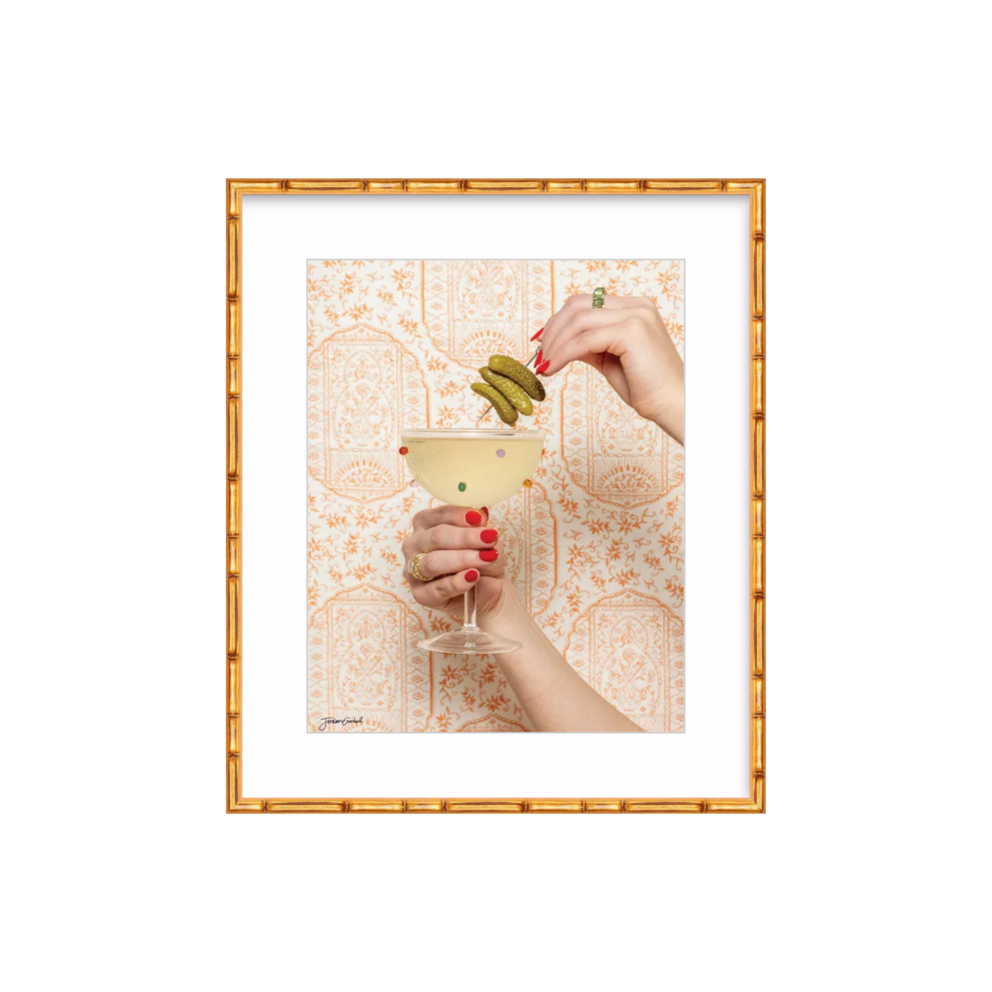 Pattern Play - Pickle Martini Framed Print
