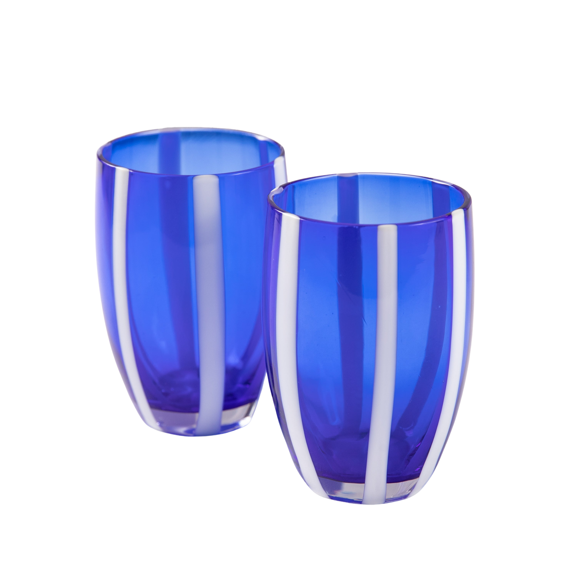 Blue Gessato Glasses - Set Of Two