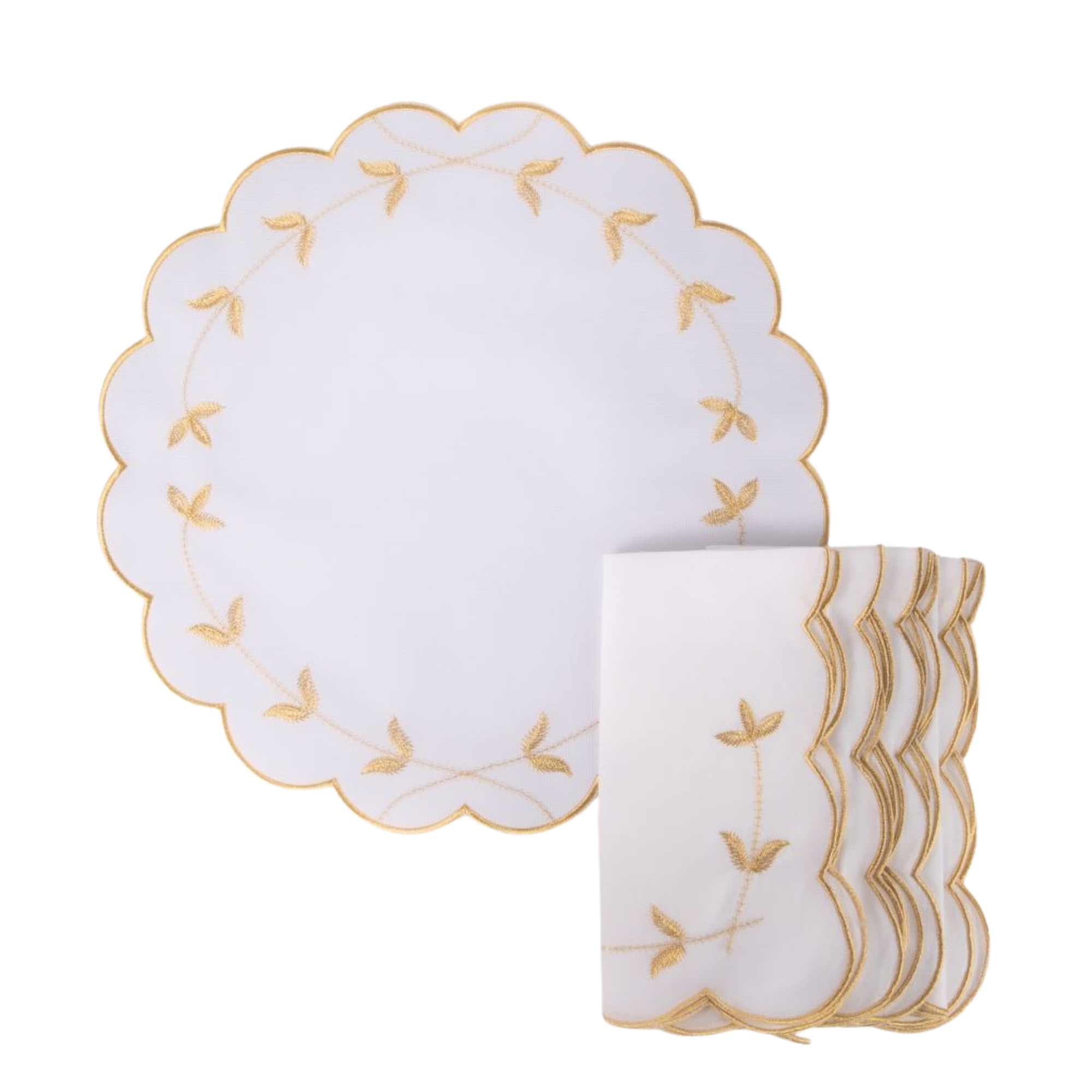 Set of Four Scalloped Edge Placemats