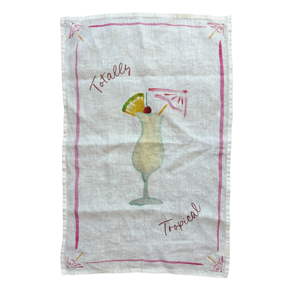 Totally Tropical - Pina Colada Linen Tea Towel