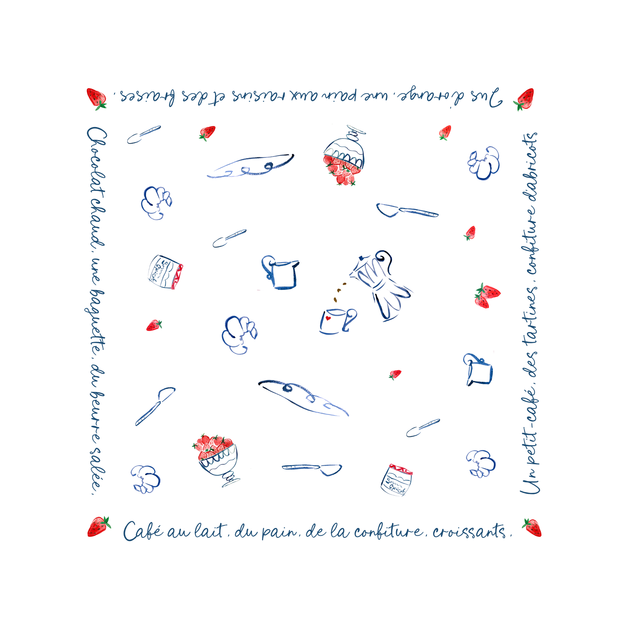 Breakfast in Paris - Linen Bistro Tablecloth