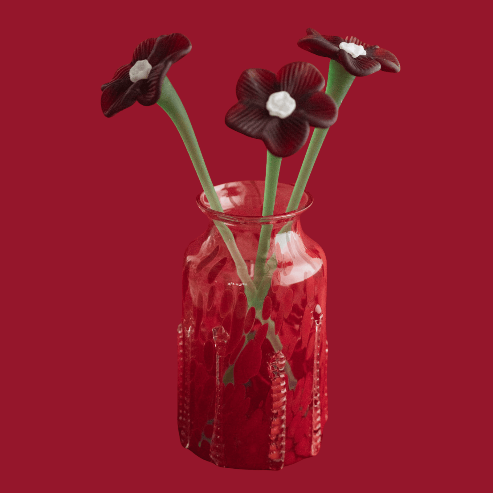 Mouth-blown Crystal Flower Bouquet - Matte