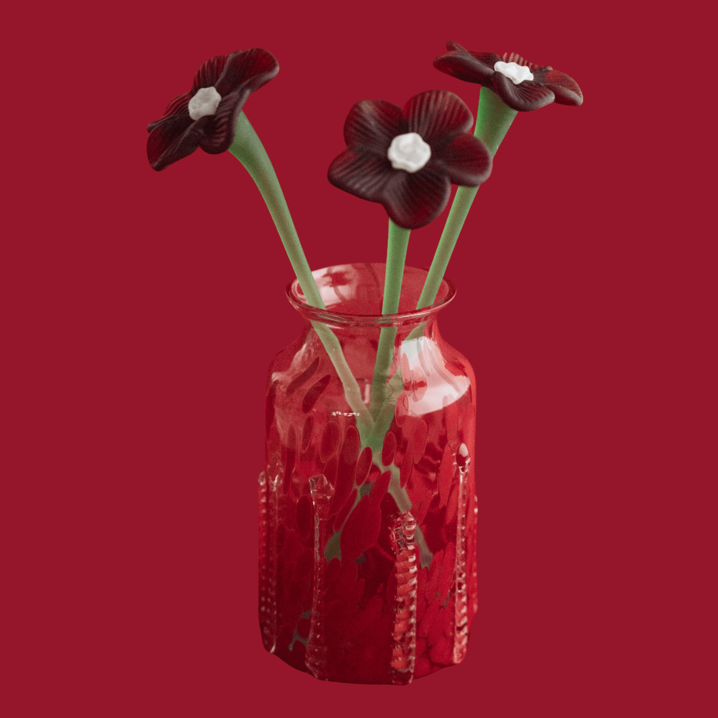 Mouth-blown Crystal Flower Bouquet - Matte