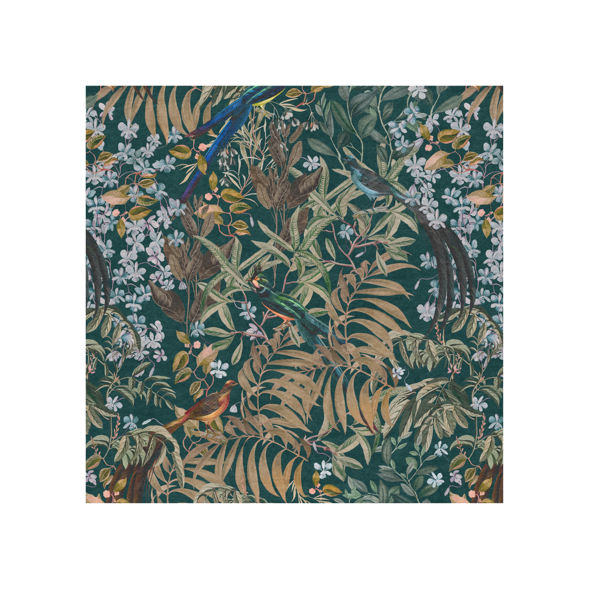 Resplendent Woods Linen Fabric - Forest