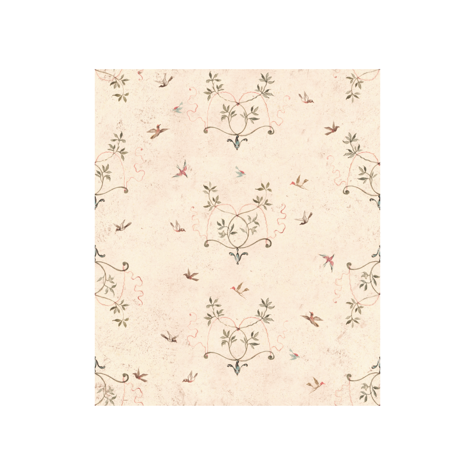 Birds at Play Linen Fabric