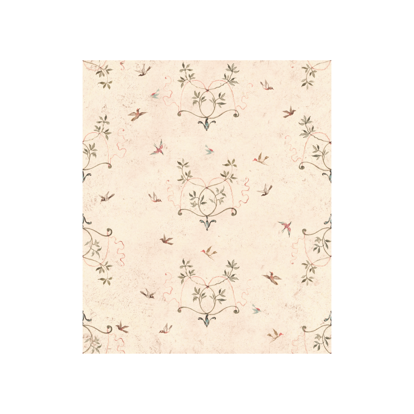 Birds at Play Linen Fabric