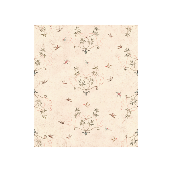 Birds at Play Linen Fabric