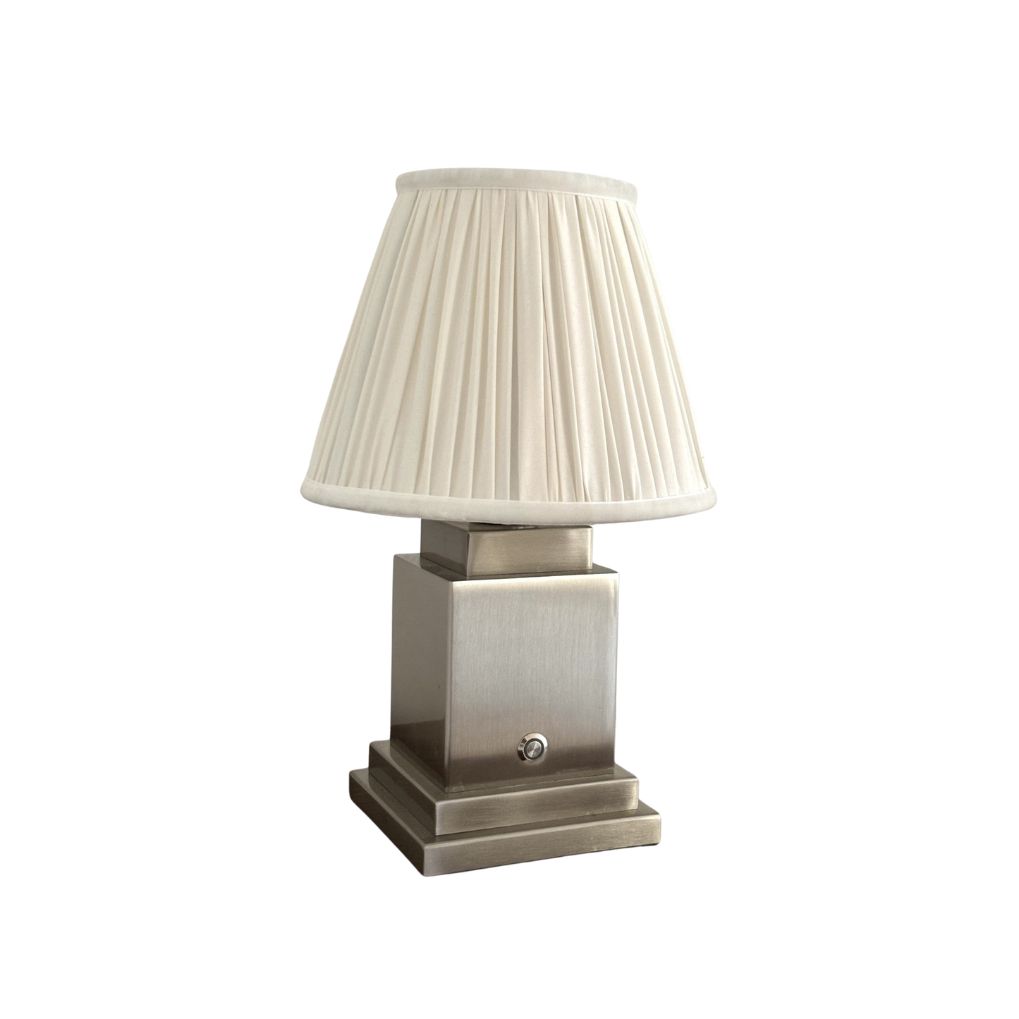 Athena Silver Rechargeable Table Lamp (White Mayfair)