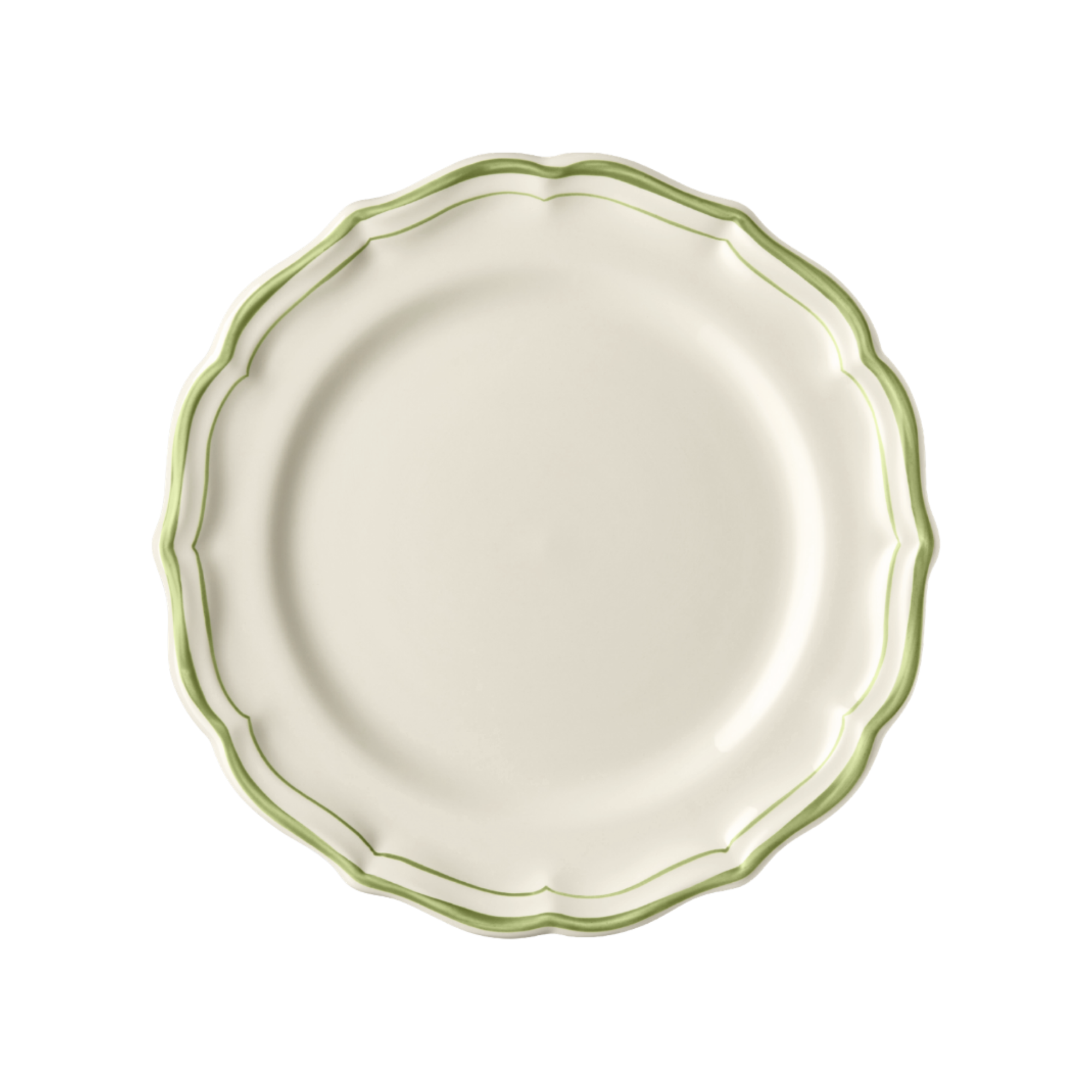 Gien Green Scallop Edge Dessert/Side Plate