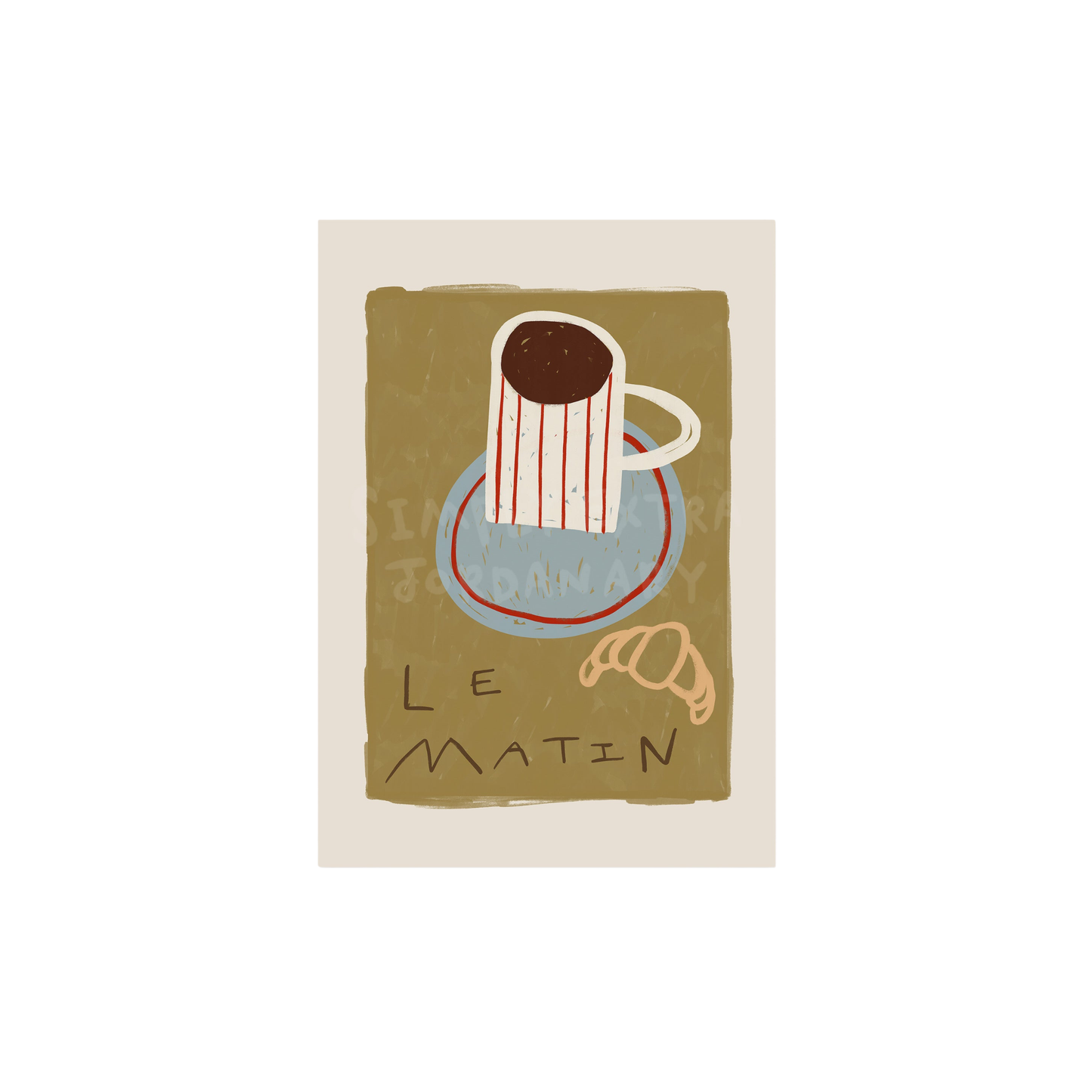 Le Matin | Coffee Croissant Print | UNFRAMED
