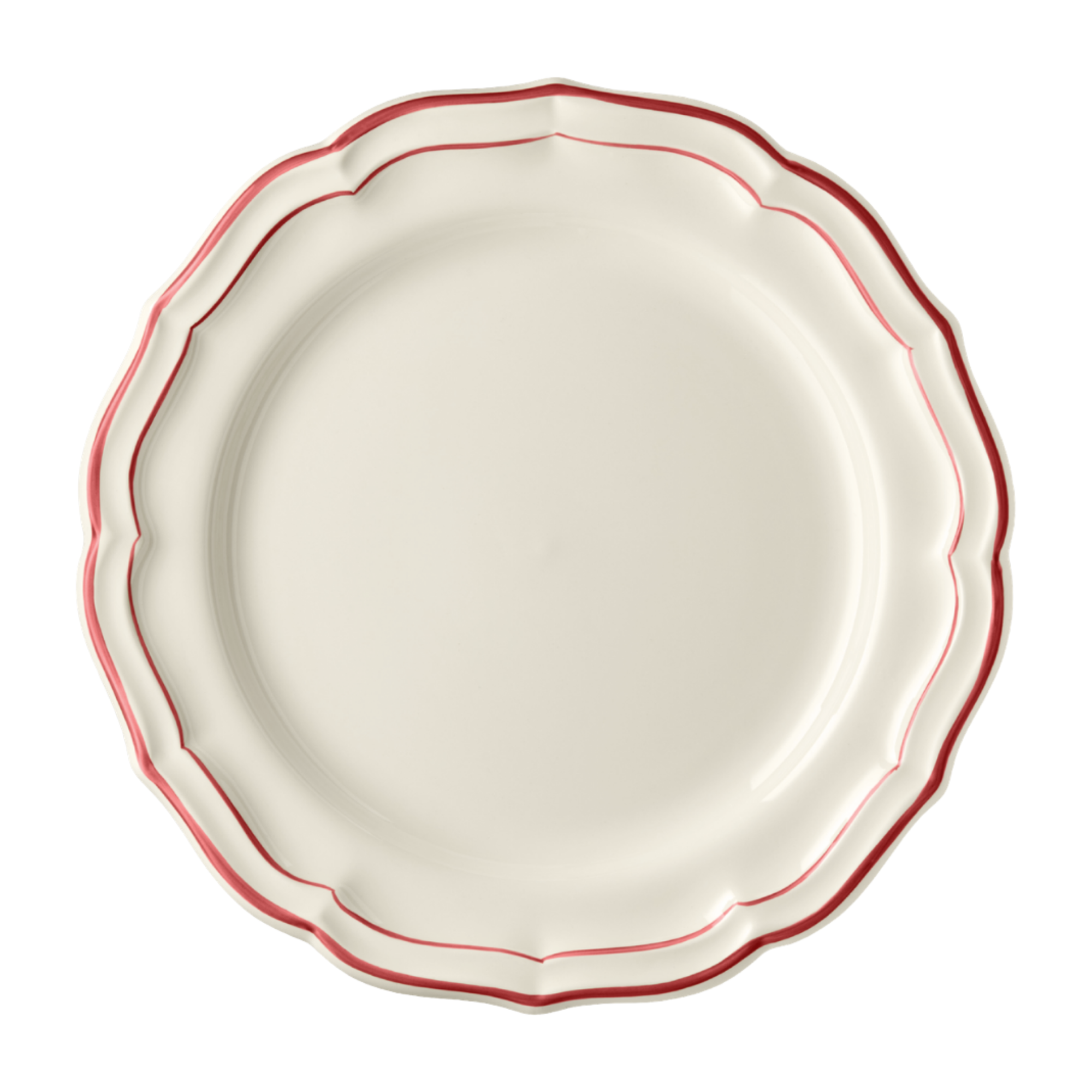 Gien Coral Scallop Edge Dinner Plate