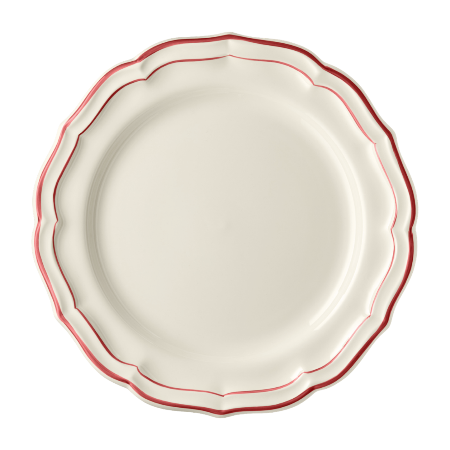 Gien Coral Scallop Edge Dinner Plate