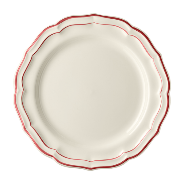 Gien Coral Scallop Edge Dinner Plate