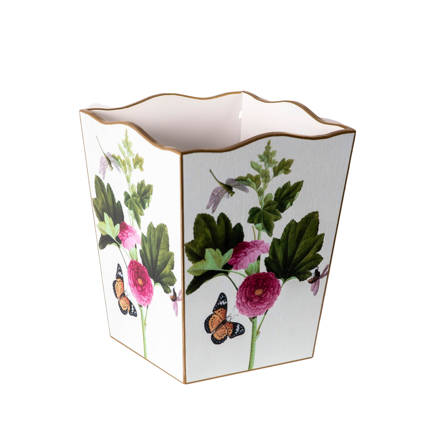 Pink Peony & Butterfly Wastepaper Basket