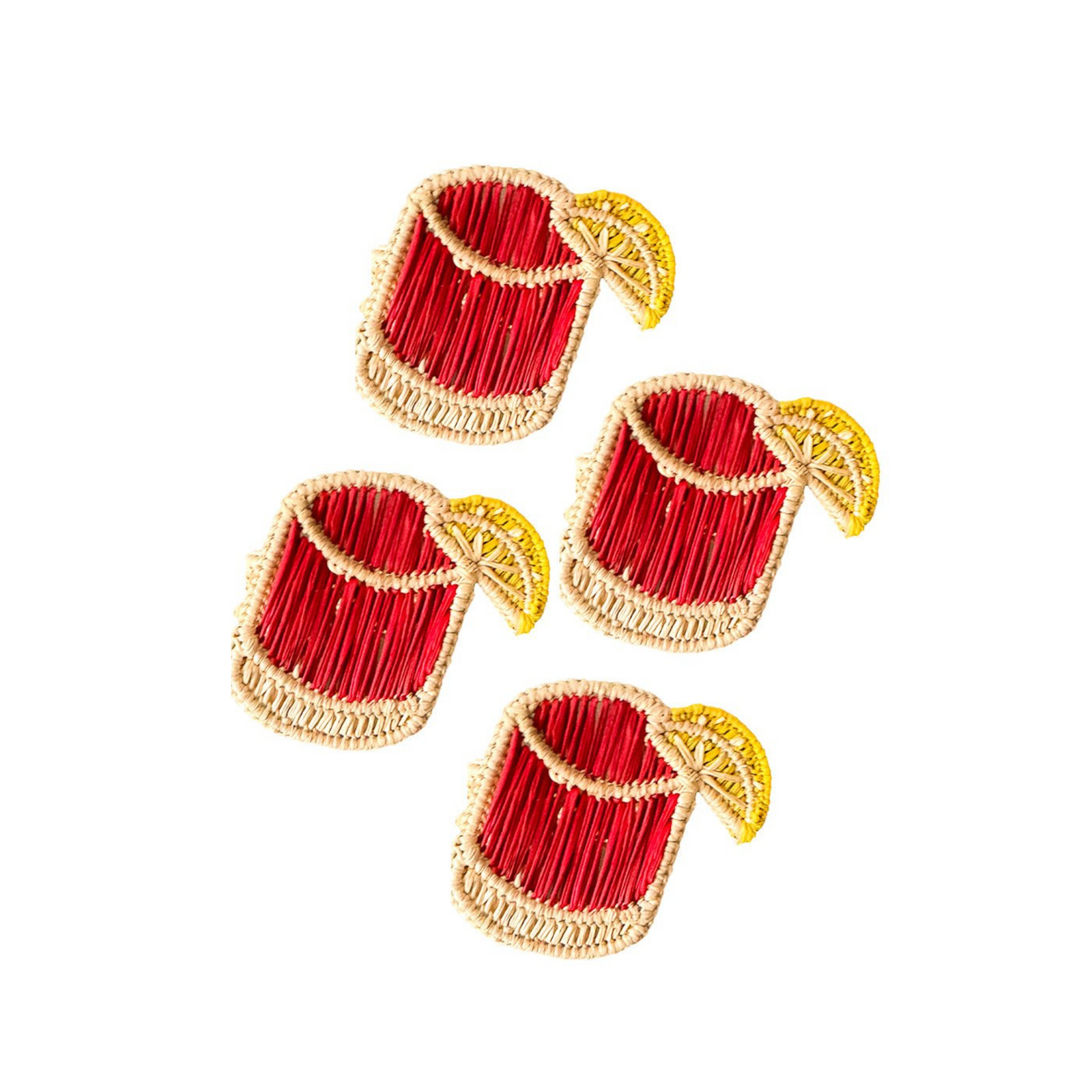 Set of 4 Handwoven Iraca Negroni Napkin Rings