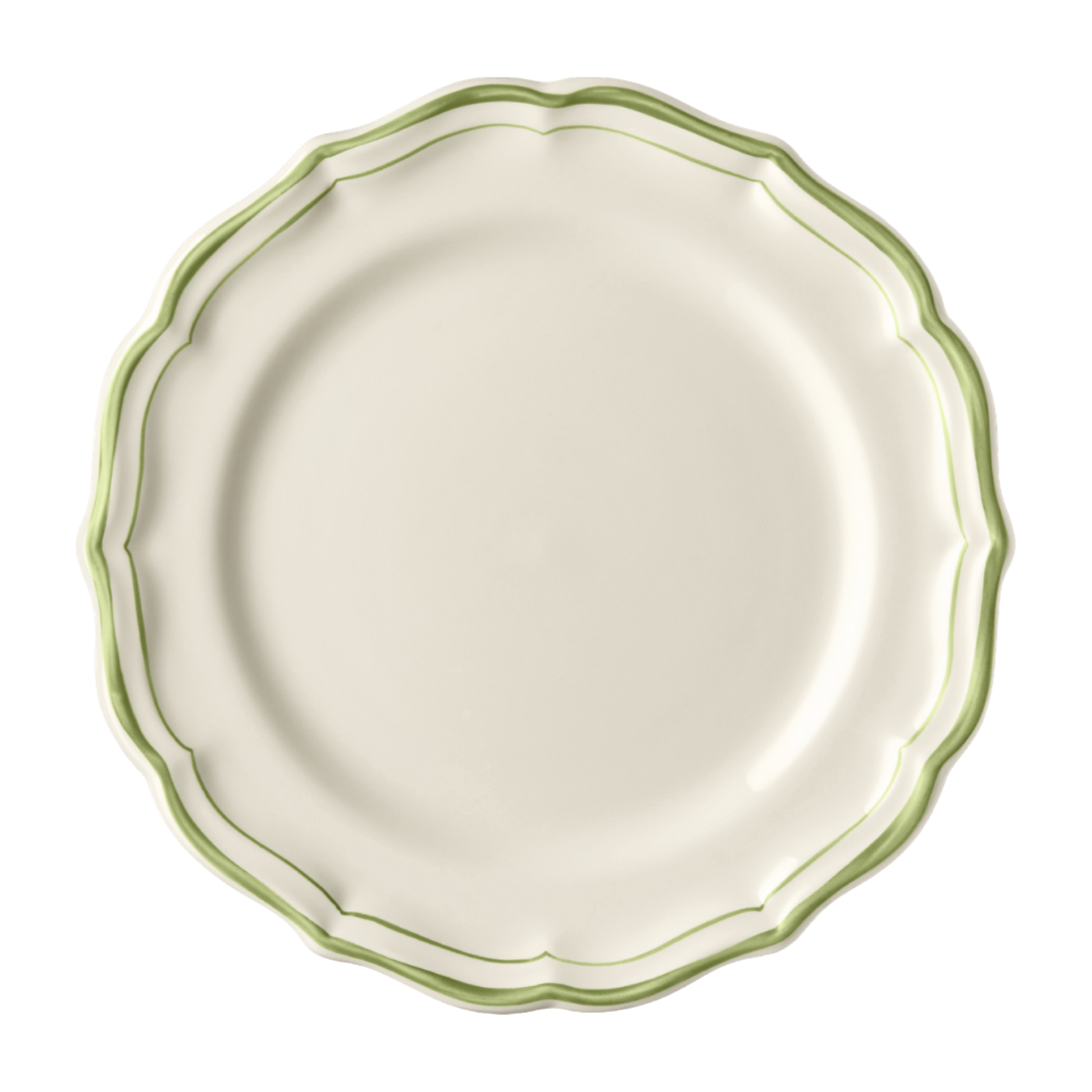 Gien Green Scallop Edge Dinner Plate