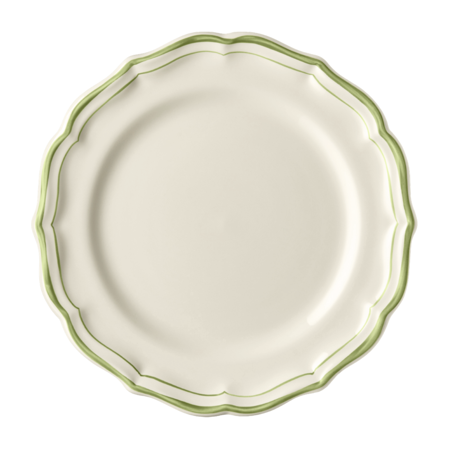 Gien Green Scallop Edge Dinner Plate