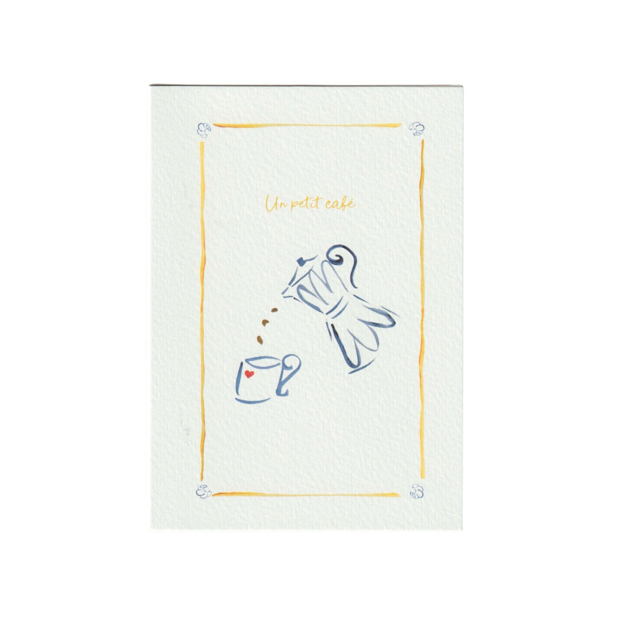 Un Petit Cafe Greetings Card
