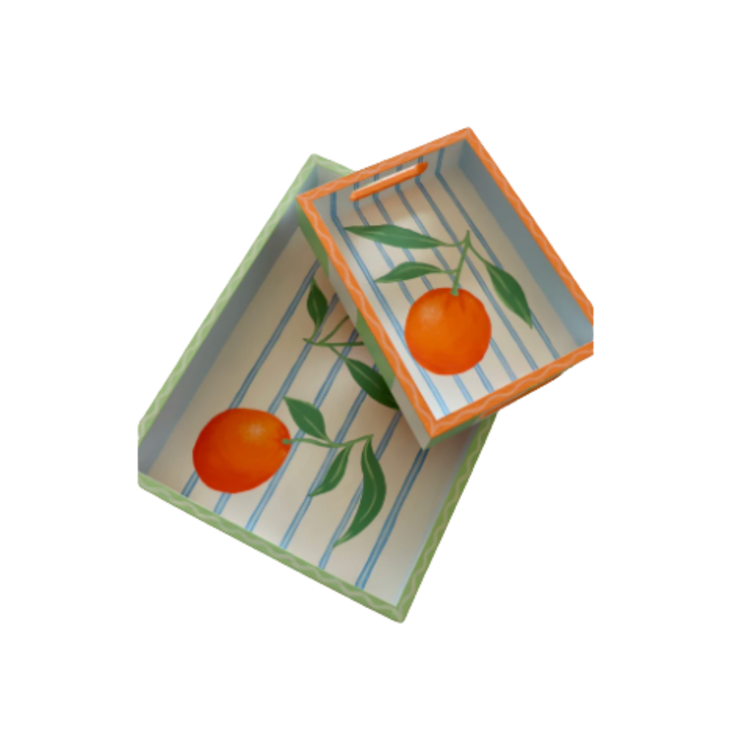 Orange Trays (Set of 2)
