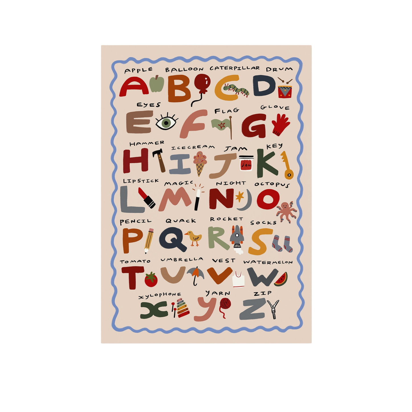 First Alphabet | Kid's Print | UNFRAMED