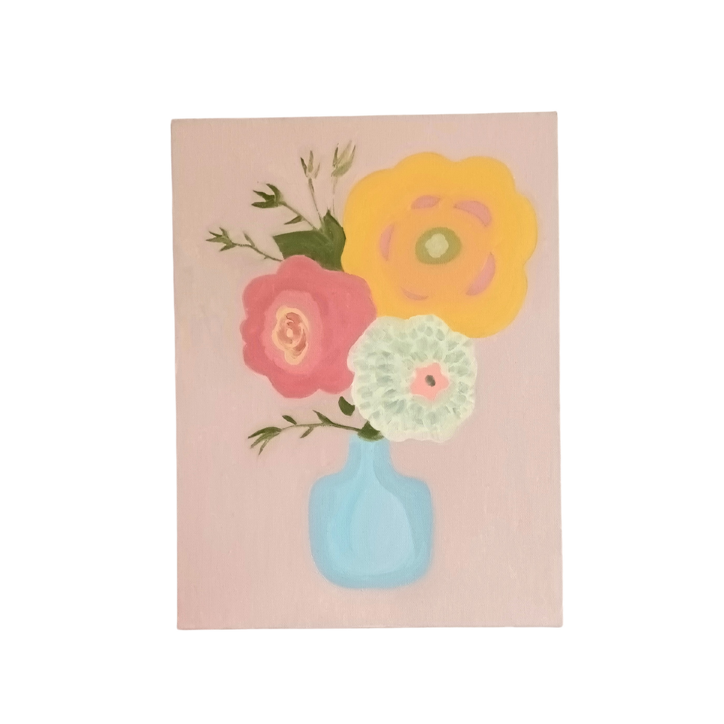 Flowers In A Blue Vase Painting