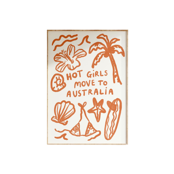 Hot Girls Move To Australia Print