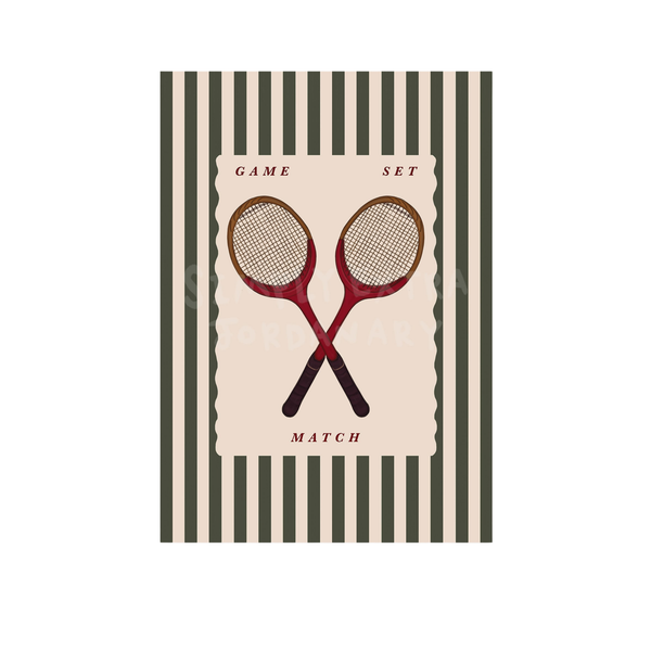 Vintage Tennis Rackets | Sports Print | UNFRAMED