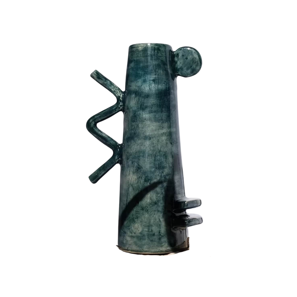 Azrem Ceramic Vase from Algeria - Emerald