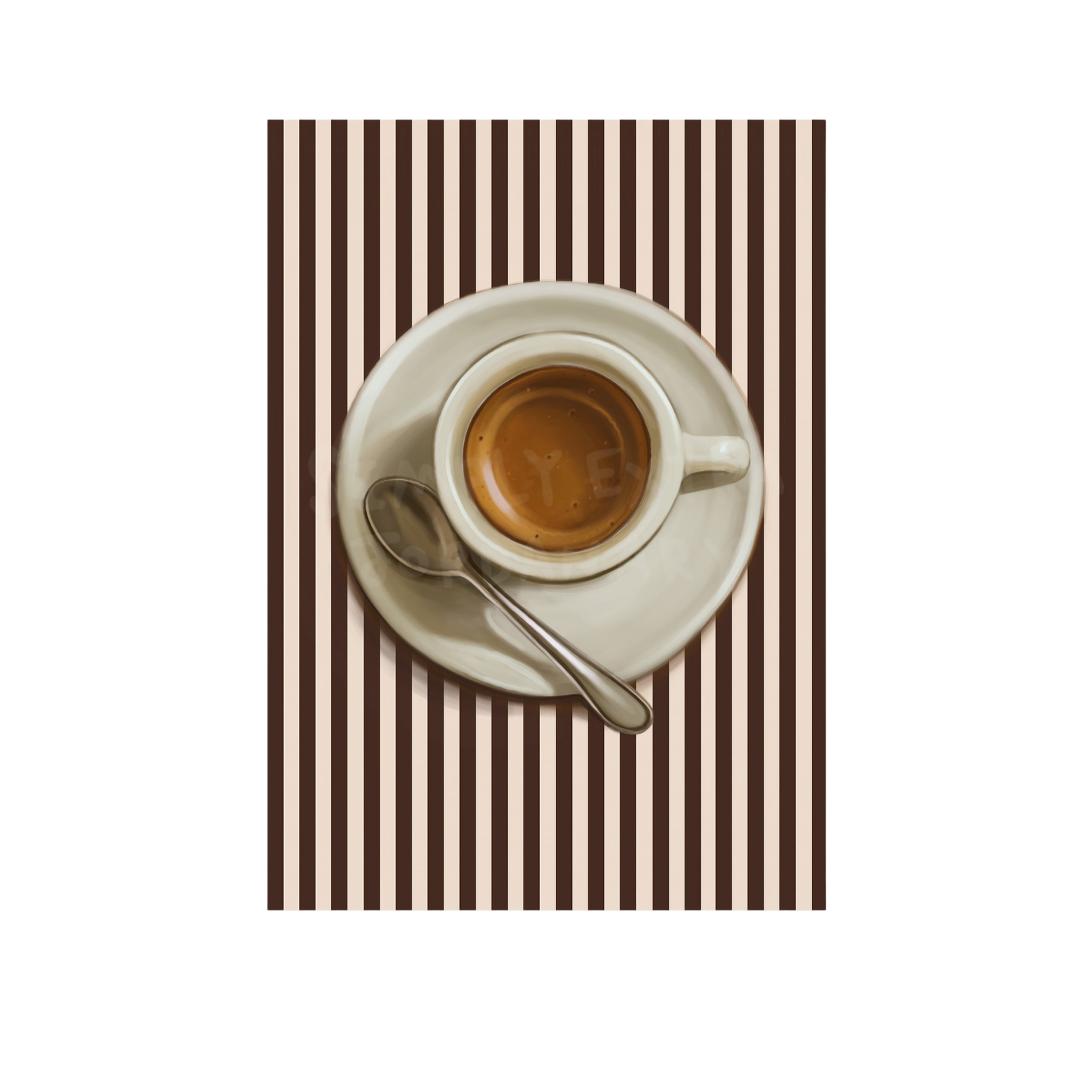 Espresso Mug | Striped Coffee Print | UNFRAMED