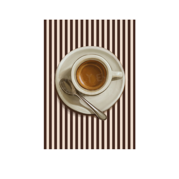 Espresso Mug | Striped Coffee Print | UNFRAMED