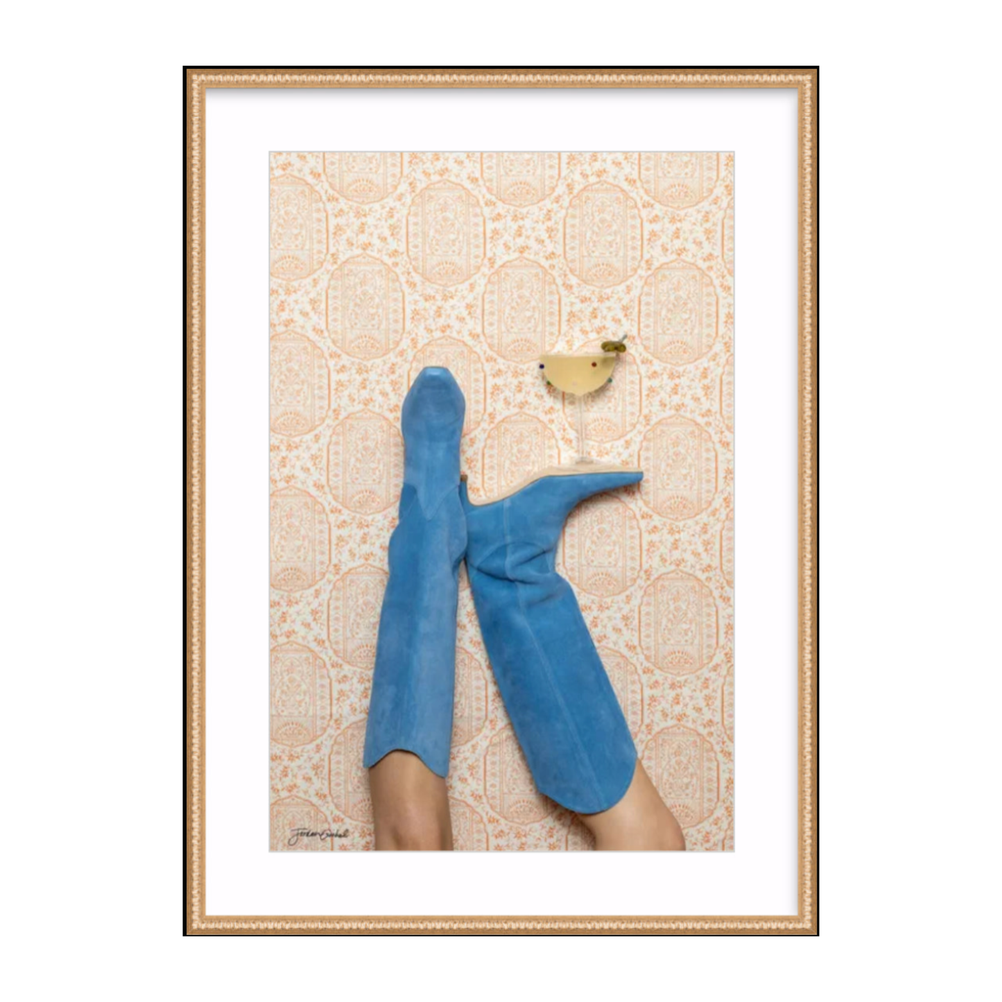 Pattern Play - Blue Boots Framed Photograph Print