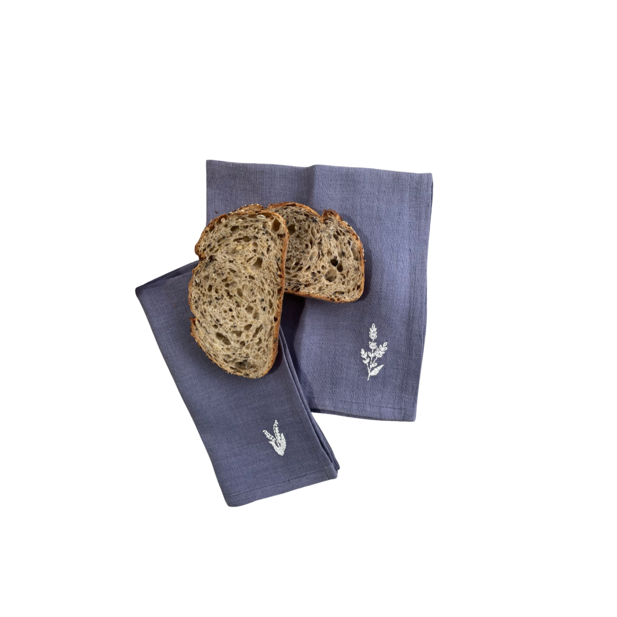 White Floral Blue Napkins Set Of 4